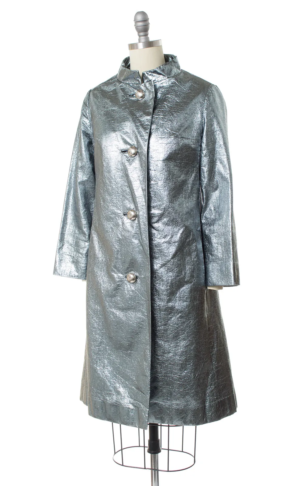 1960s Silver Foil Space Age Raincoat | small