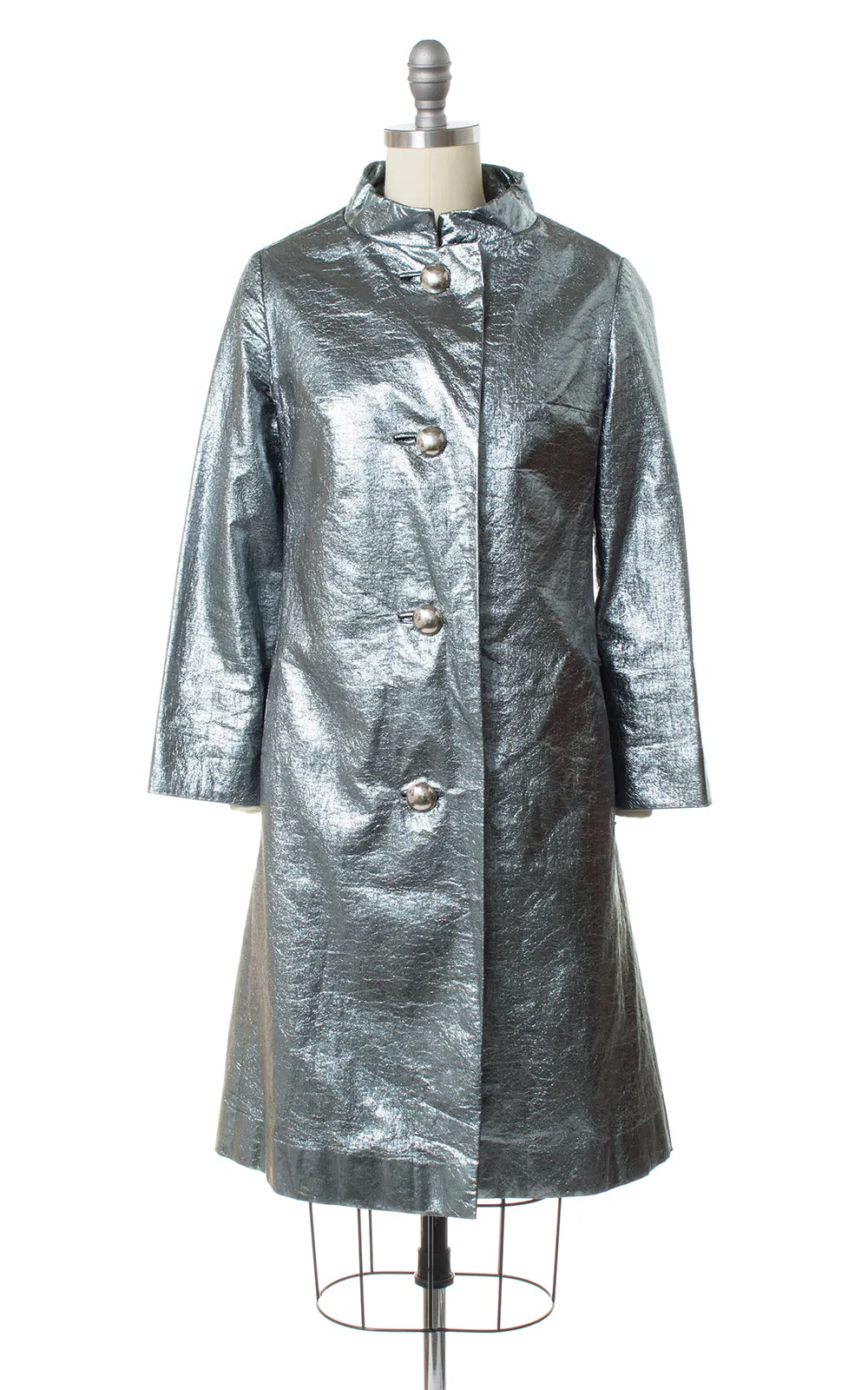 1960s Silver Foil Space Age Raincoat | small