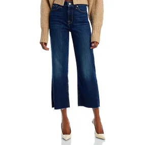 Alexa Womens Denim Cropped Wide Leg Jeans