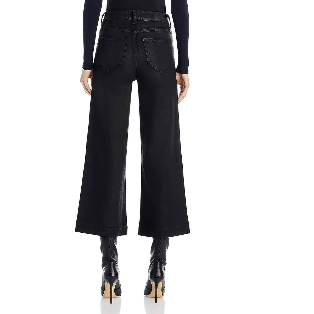 Anessa Womens High Rise Shimmer Wide Leg Jeans