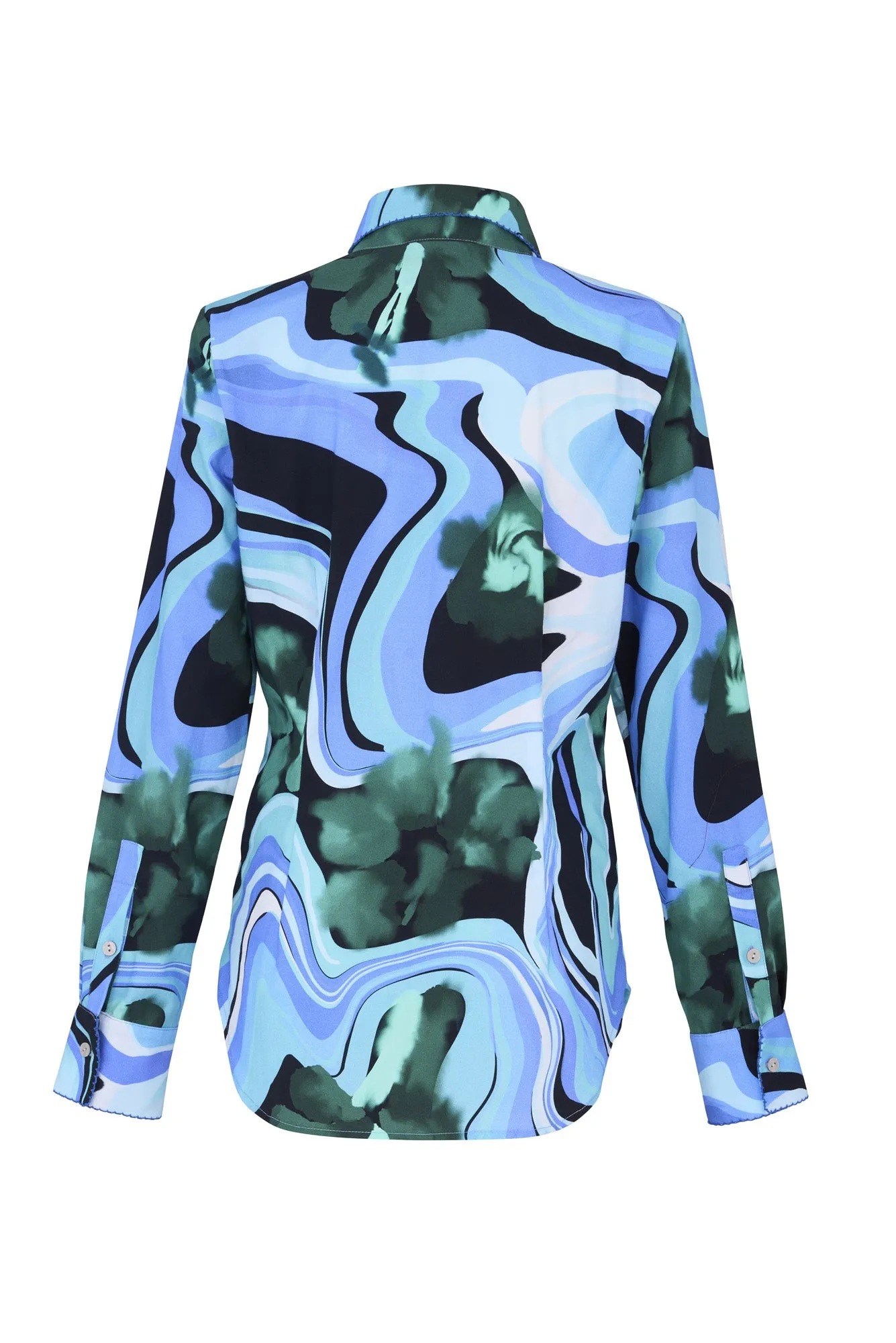 Carmela Blouse in Marmol Verde Print