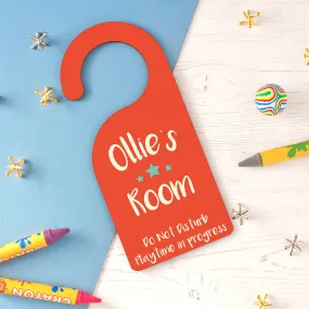 Children's Personalised 'Playtime' Door Hanger