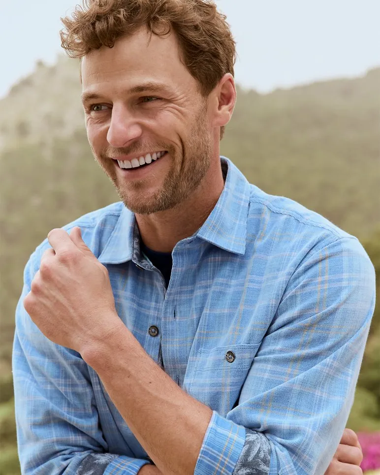 Coastline Cord Stretch Brisa Check Shirt - Palace Blue