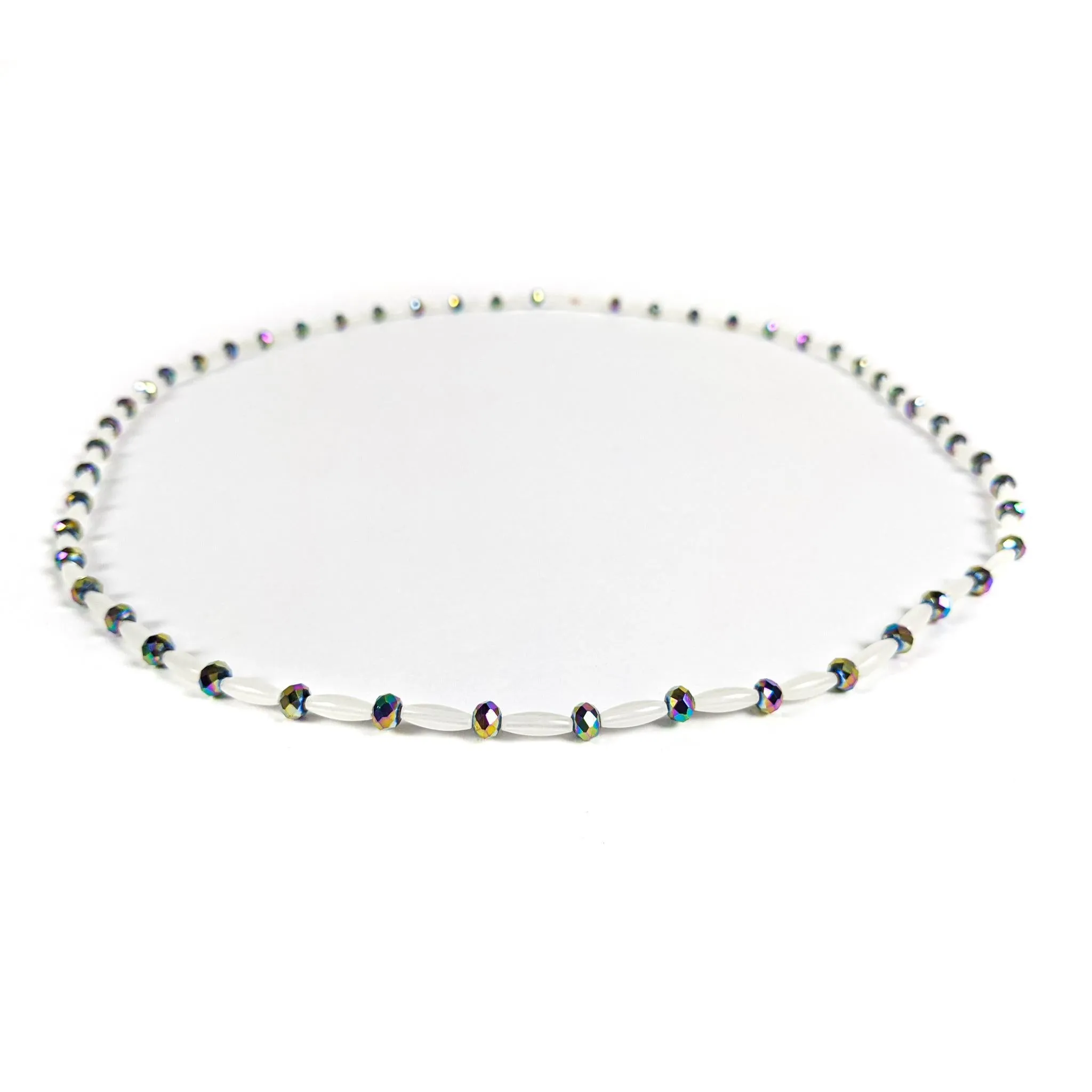 Creme & Chrome Elastic Waist Beads