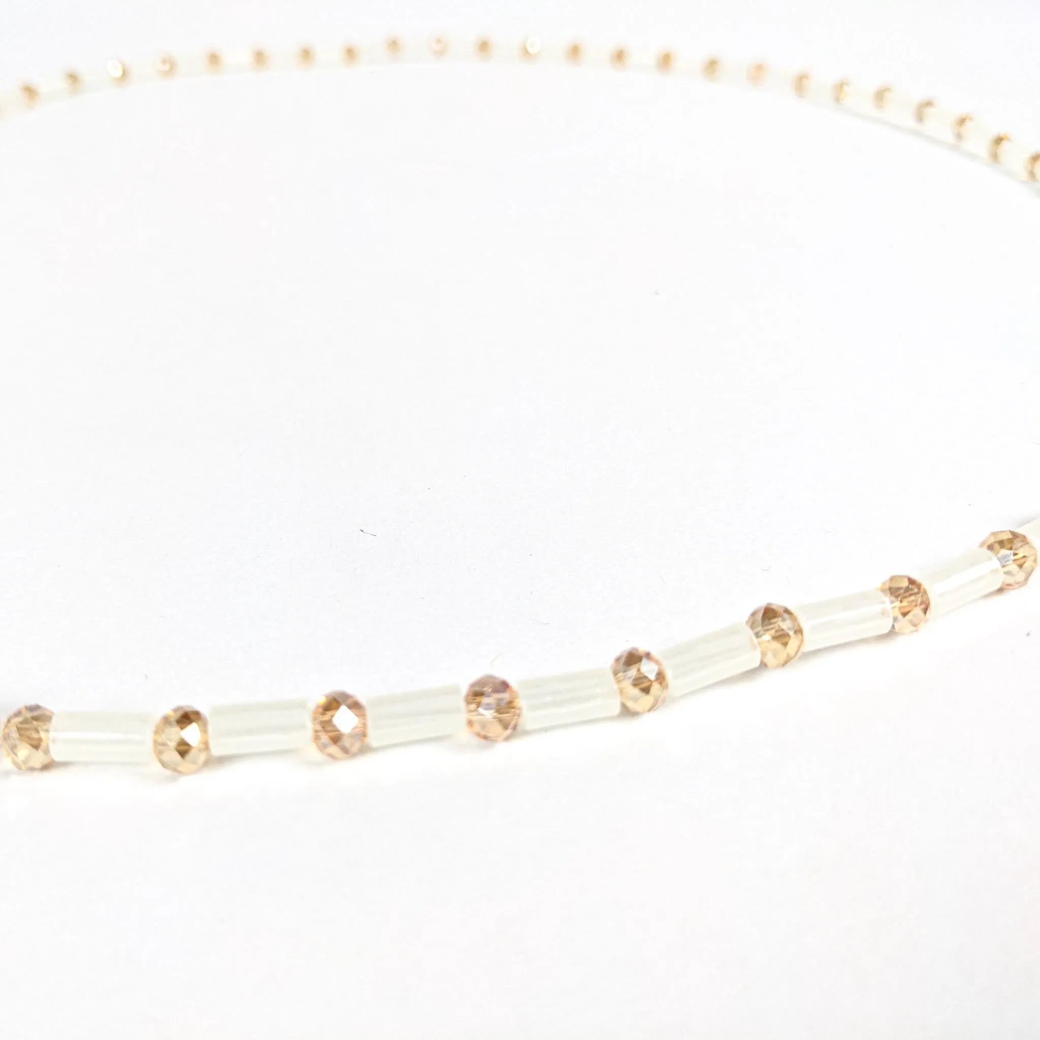 Creme & Gold Elastic Waist Beads