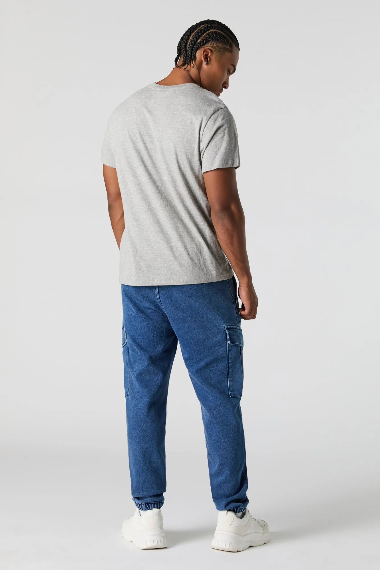 Denim Drawstring Cargo Jogger