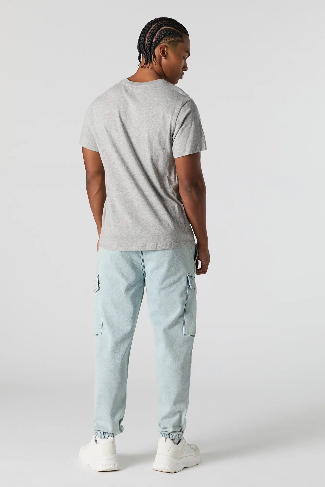 Denim Drawstring Cargo Jogger