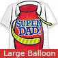 Large Super Dad Shirt Balloon