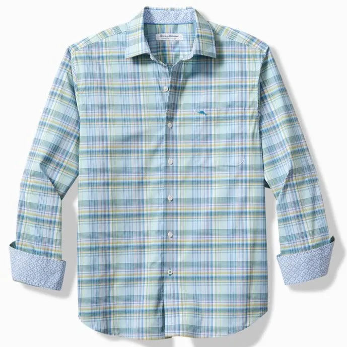 Sarasota Stretch Chablis Check IslandZone® Shirt in Heavenly Peace by Tommy Bahama