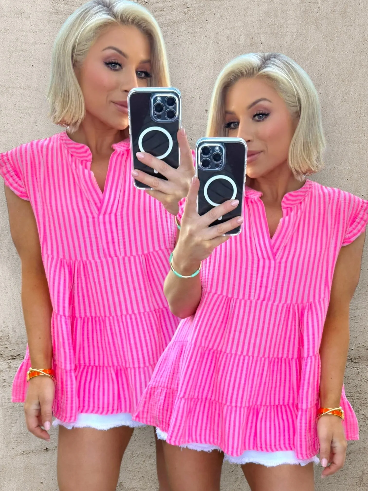 SUNSET STRIPE COTTON TOP