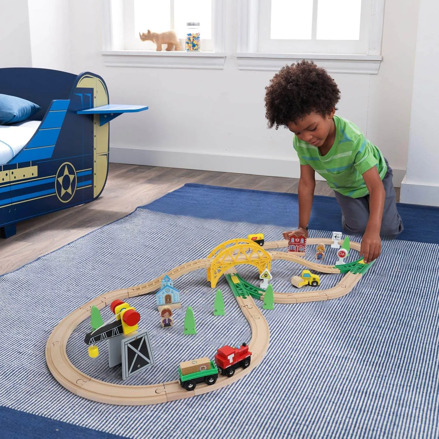 Wooden Track & Train Pack - 60 Pcs