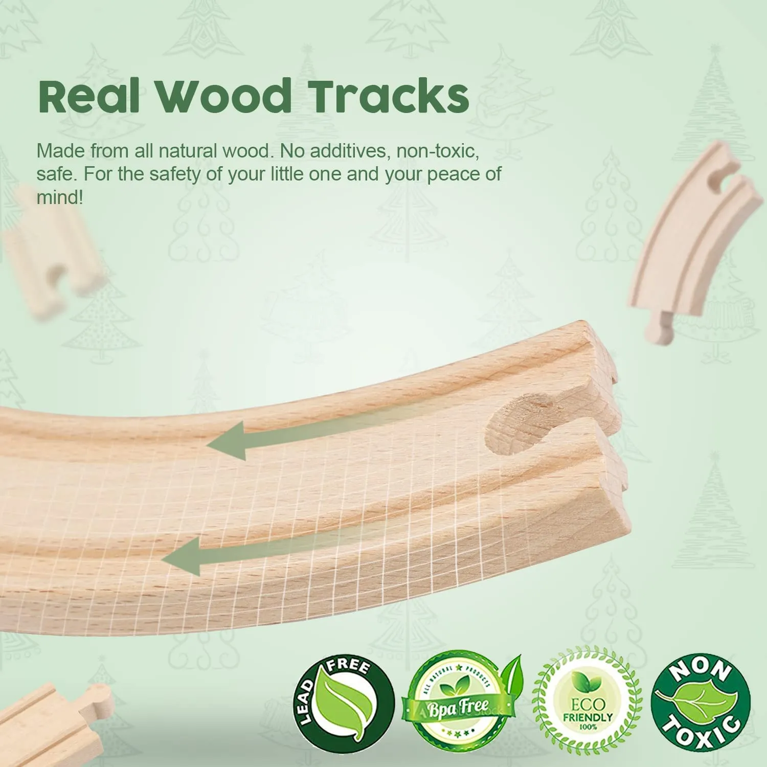 Wooden Track & Train Pack - 80 Pcs